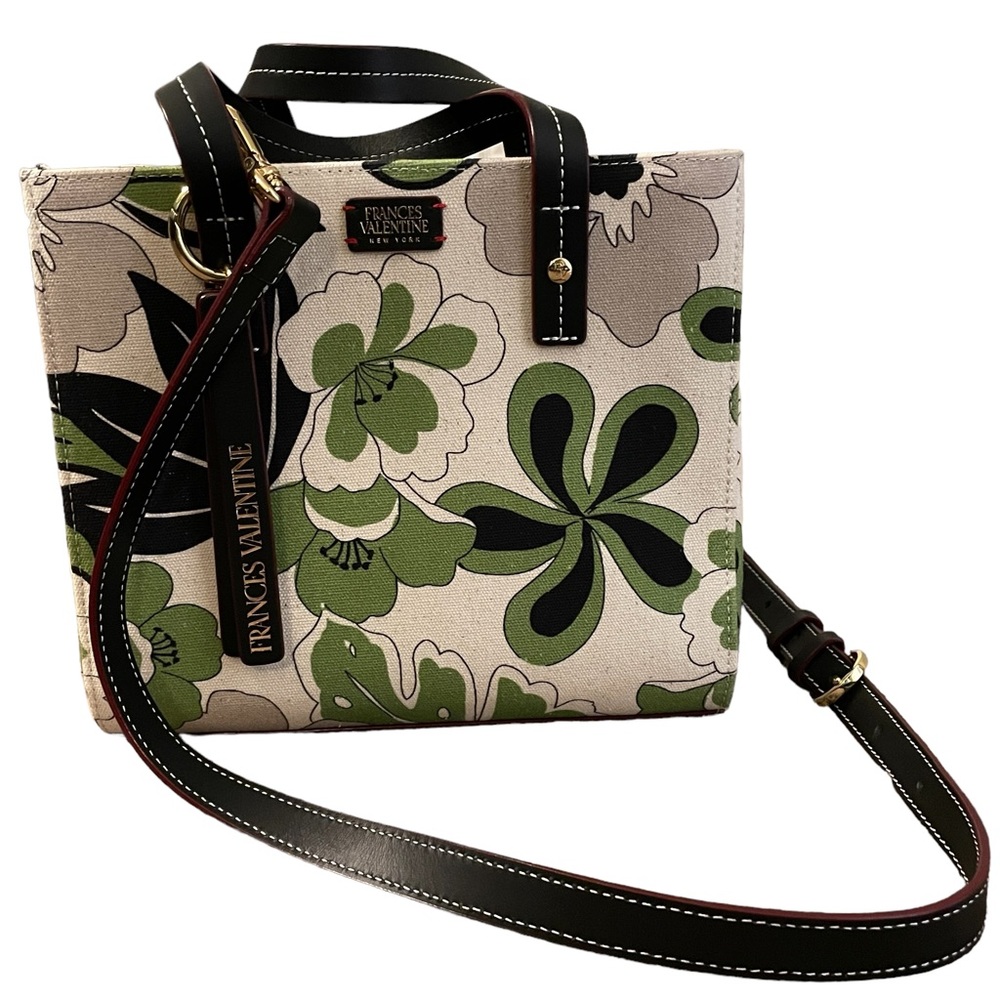 Frances Valentine Small Chloe Merida Leaf Canvas Purse, handbag
